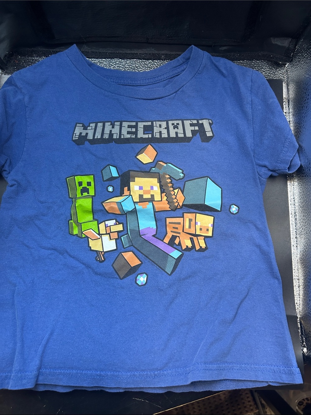 Minecraft Blue Short Sleeve Kids Tee